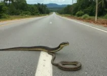 Cobra é flagrada atravessando rodovia no nordeste do Pará