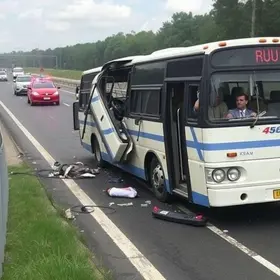 ônibus com cerca de 40 passageiros sai da pista na PA-409 em Abaetetuba